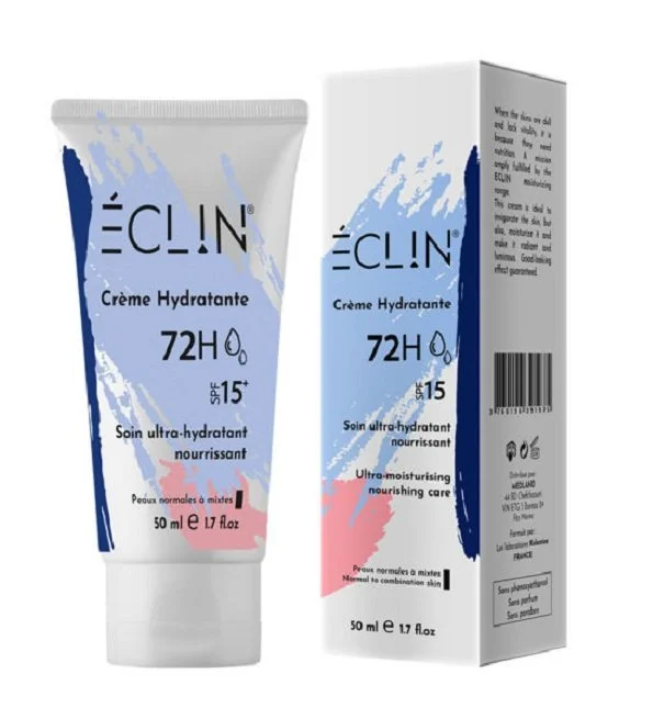 ECLIN CREME HYDRATANTE 72 H SPF 15 PEAUX NORMALES A MIXTE 50 ML