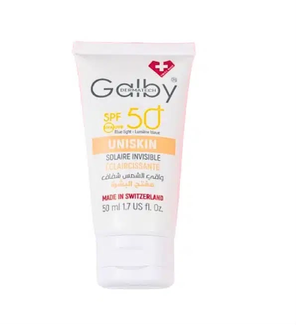 GALBY UNISKIN CREME SOLAIRE INVISIBLE ECLAIRCISSANTE SPF50+ 50 ML